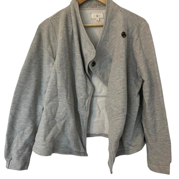 Lou & Grey asymmetrical grey sweatshirt jacket size Small women's - Picture 1 of 3
